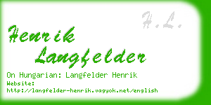 henrik langfelder business card